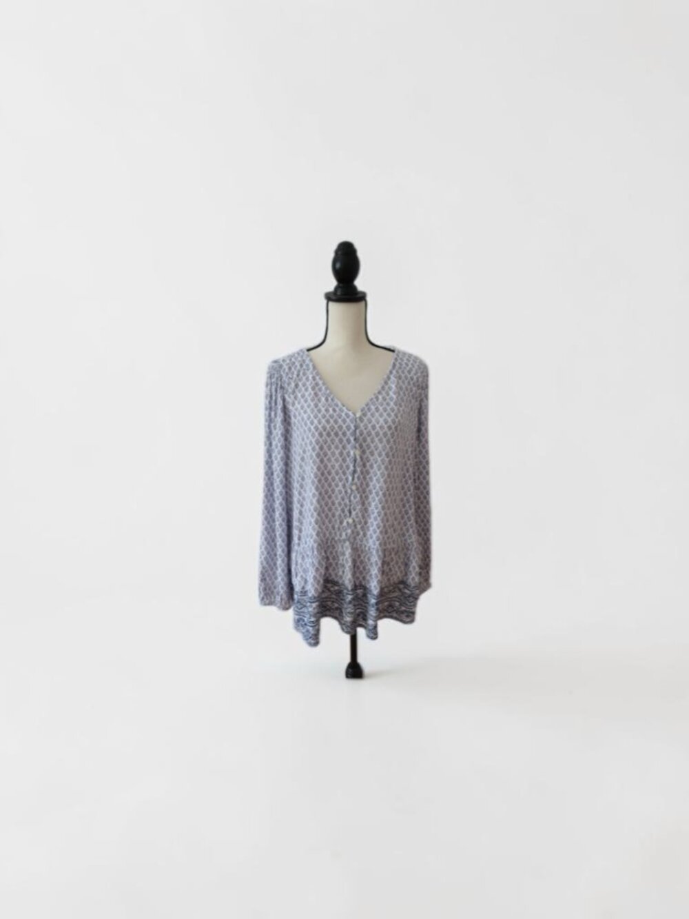 Style & Co. Women's Floral Shine Long Sleeve Blouse NWT